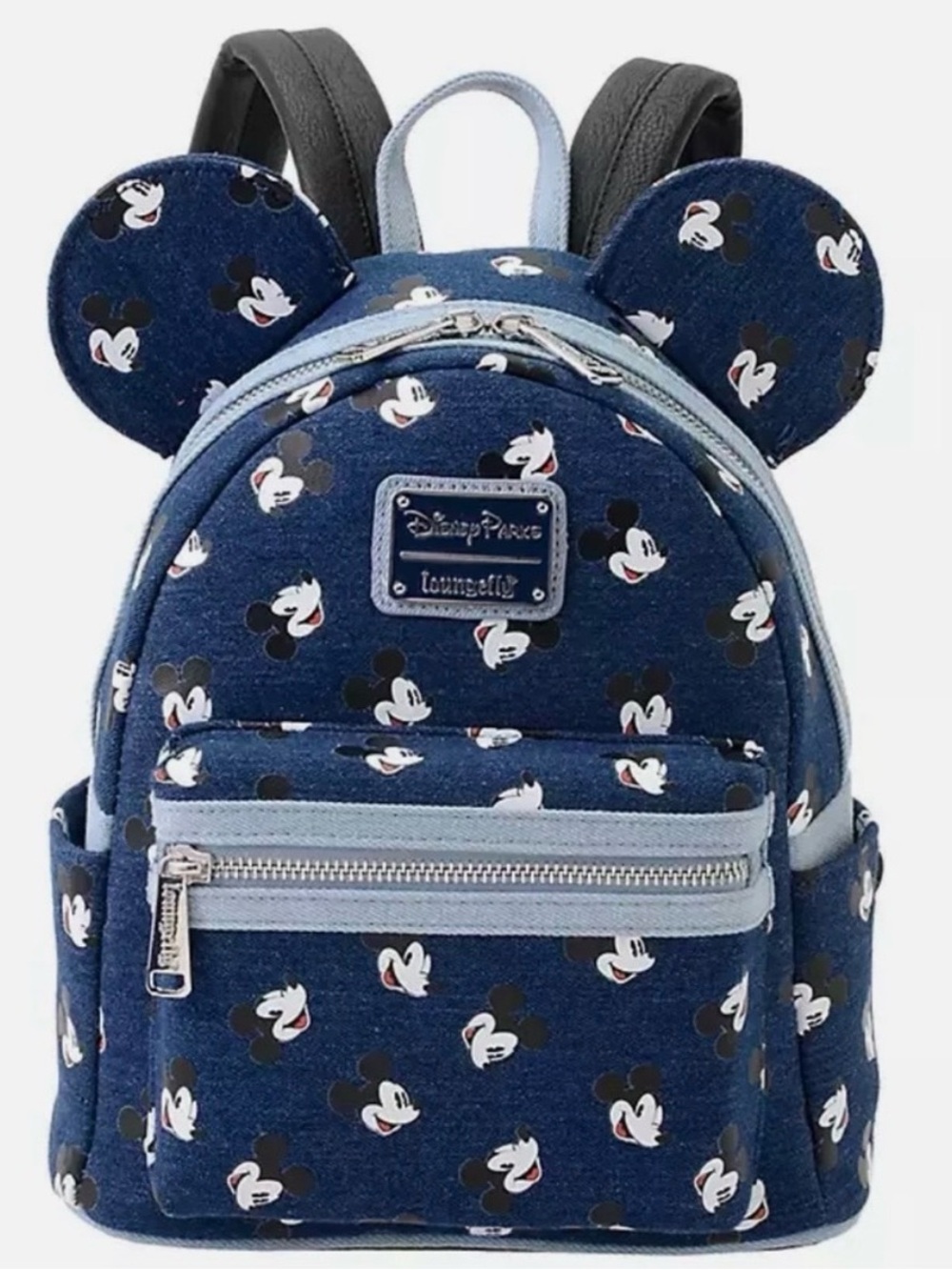 NEW Disney Loungefly Denim Retro Mickey Backpack